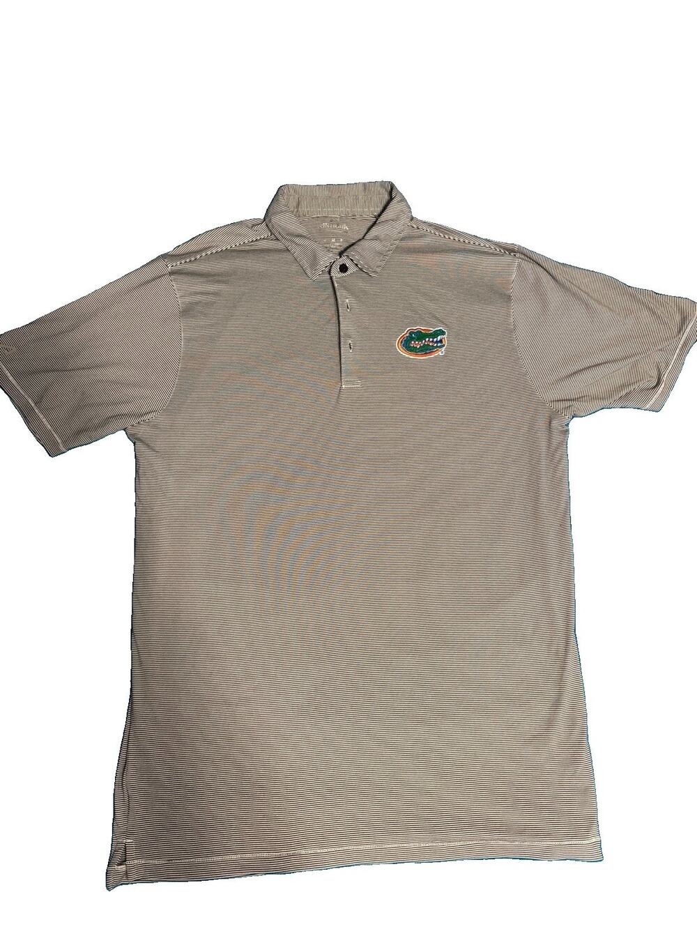 ANTIGUA Polo Shirt UF Florida Gators NCAA Men's Medium - Gray with Logo